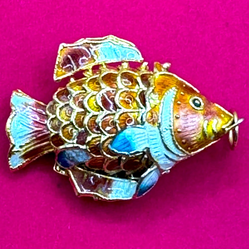 Vintage Articulated Large Fish Pendant
